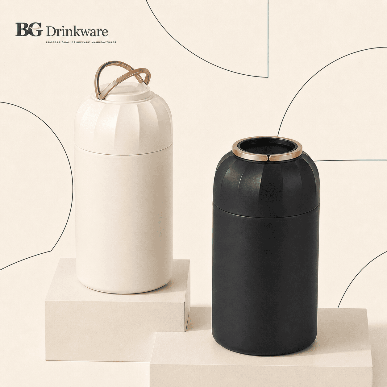 Insulated food jars with wide openings and carry handles