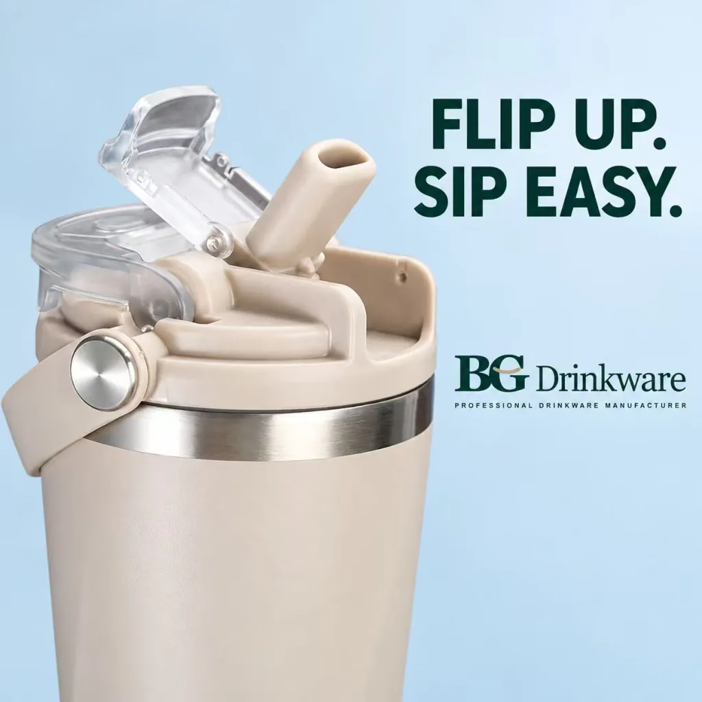 20 oz Stainless Steel Tumbler, Dual-Sip Lid | BG Drinkware
