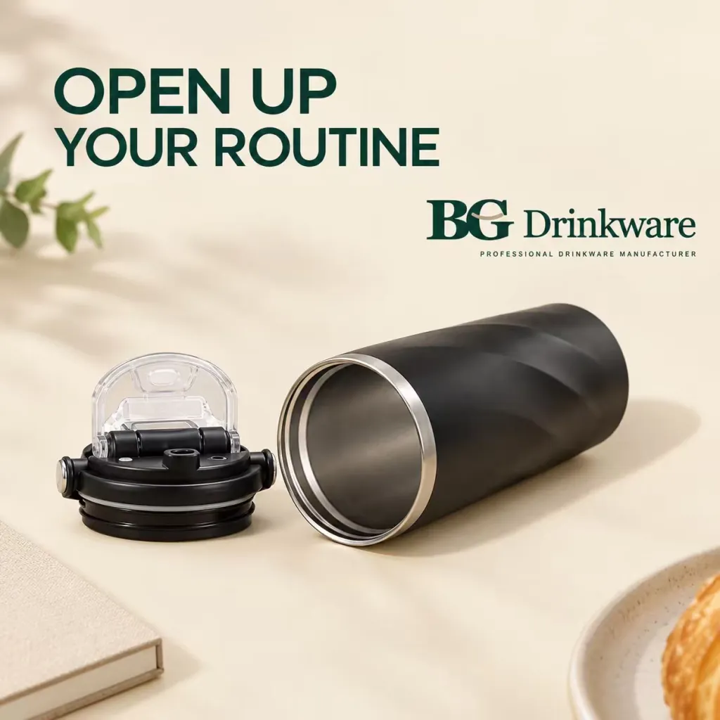 20 oz Stainless Steel Tumbler, Dual-Sip Lid | BG Drinkware