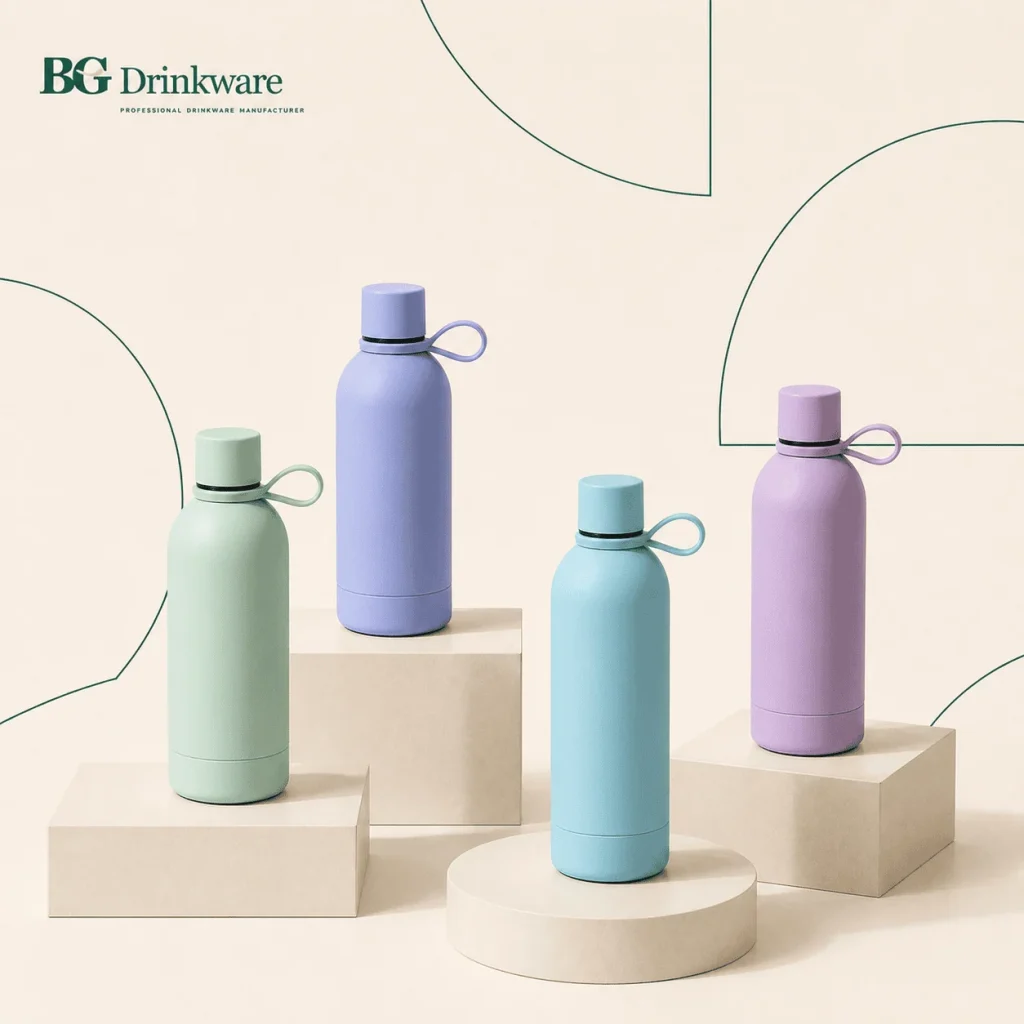 Slim insulated gift bottles with wrist straps